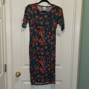 LulaRoe butterfly floral Julia Dress Sz XS NWT